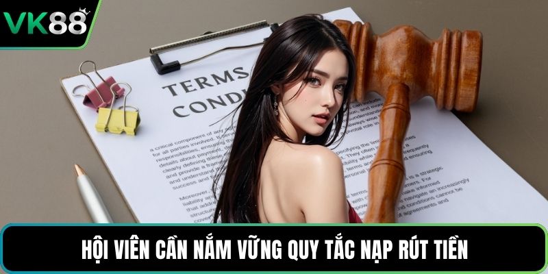 Hội viên cần nắm vững quy tắc nạp rút tiền